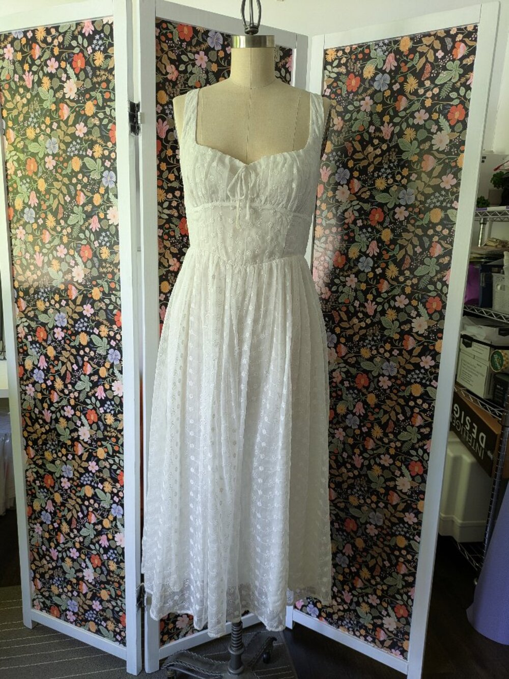Lush White Eyelet Dress, Size M